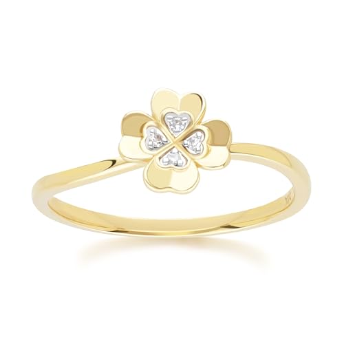 Gardenia Diamant-Kleering in 9 Karat Gelbgold Größe: 52 von Gemondo