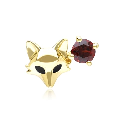 Gardenia Granat Fuchs Pin in 9 Karat Gelbgold von Gemondo