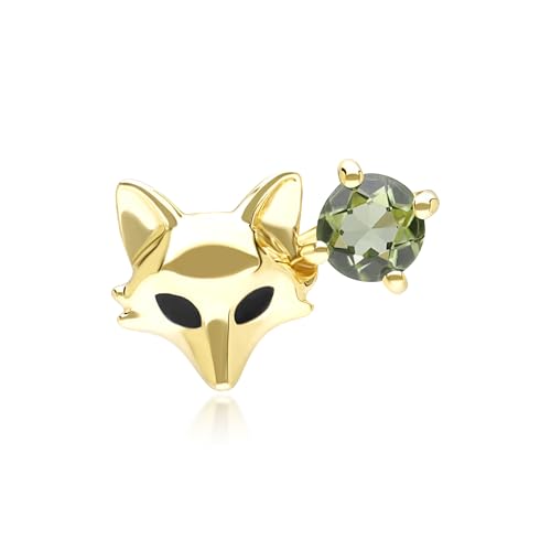 Gardenia Peridot Fuchs Pin in 9 Karat Gelbgold von Gemondo