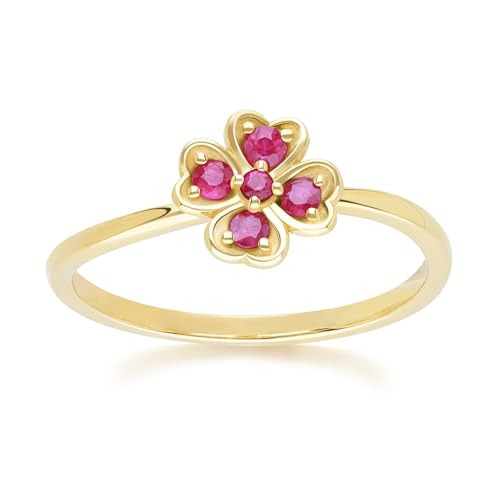 Gardenia Runder Rubin-Kleering in 9 Karat Gelbgold Größe: 53 von Gemondo