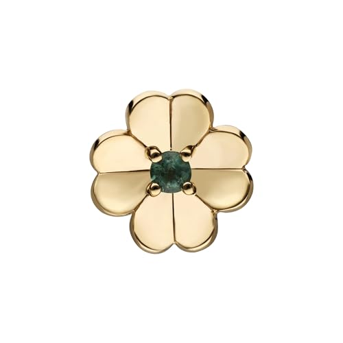 Gardenia Smaragd Kleeblatt Pin in 9 Karat Gelbgold von Gemondo