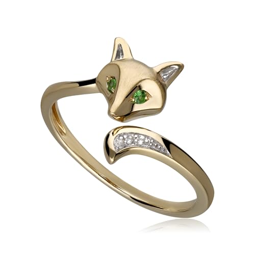 Gardenia Tsavorit Fuchs Ring in 9 Karat Gelbgold Größe: 55 von Gemondo