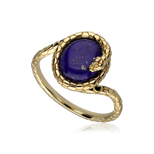 Gemondo ECFEW™ Lapislazuli-Schlangenring aus gelbvergoldetem Silber Größe: 58 von Gemondo