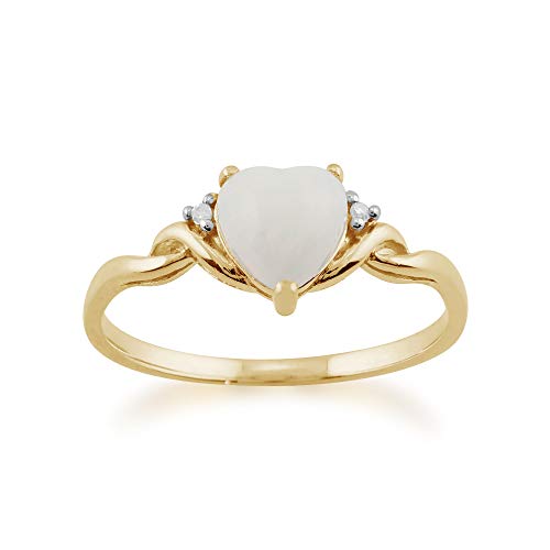 Gemondo Opalring, 9 Karat Gelbgold 0.47ct ct Opal & Diamant Herz Ring von Gemondo