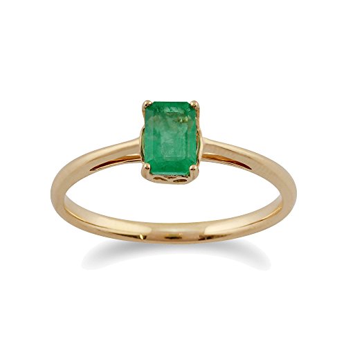 Gemondo Ring Smaragd 9 Karat Gelbgold 0,58 Karat achteckiger Smaragd, Edelstein, Smaragd von Gemondo