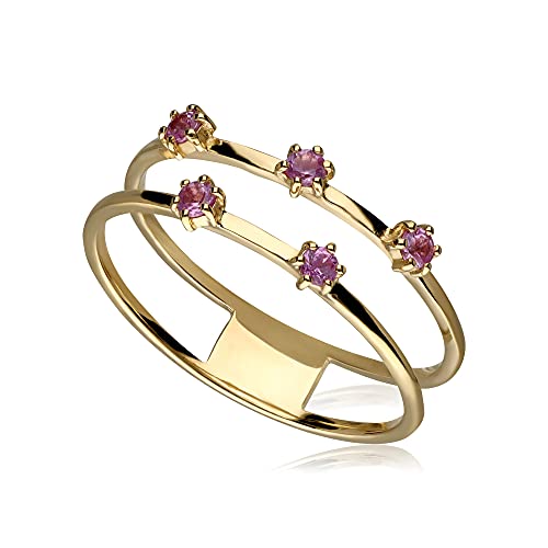 Gemondo Saphir Rosa Doppelring, Gold, Saphir von Gemondo