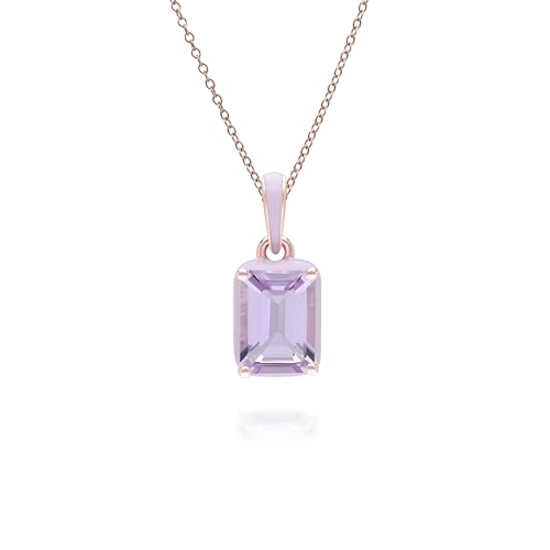 Gemondo Siberian Waltz Halskette mit violettem Emaille und achteckigem Amethyst in Roségold-Vermeil von Gemondo
