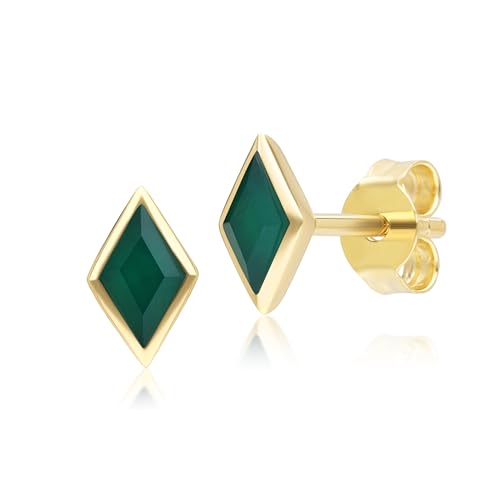 Klassische Chalcedon-Ohrstecker in 9 Karat Gelbgold von Gemondo