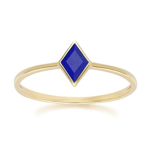 Klassischer Lapislazuli-Ring in 9 Karat Gelbgold Größe: 57 von Gemondo
