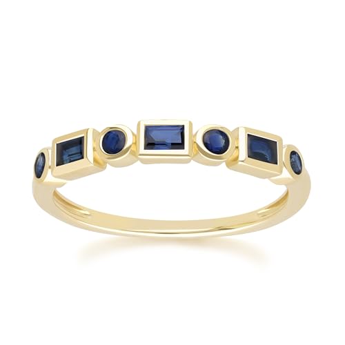 Klassischer Saphir-Eternity-Ring in 9 Karat Gelbgold Größe: 57 von Gemondo