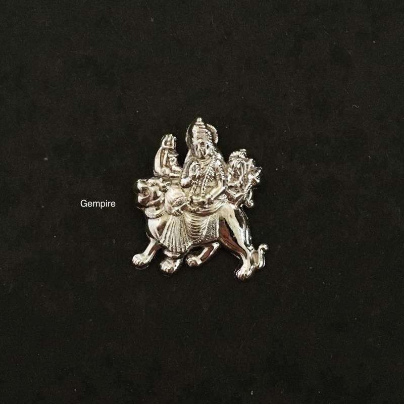 Durga Anhänger Sterling Silber Oxidiert/Göttin Kali Charm Halskette Indien Krieger Hindu Gottheit Amulett Schutz von GempireIN