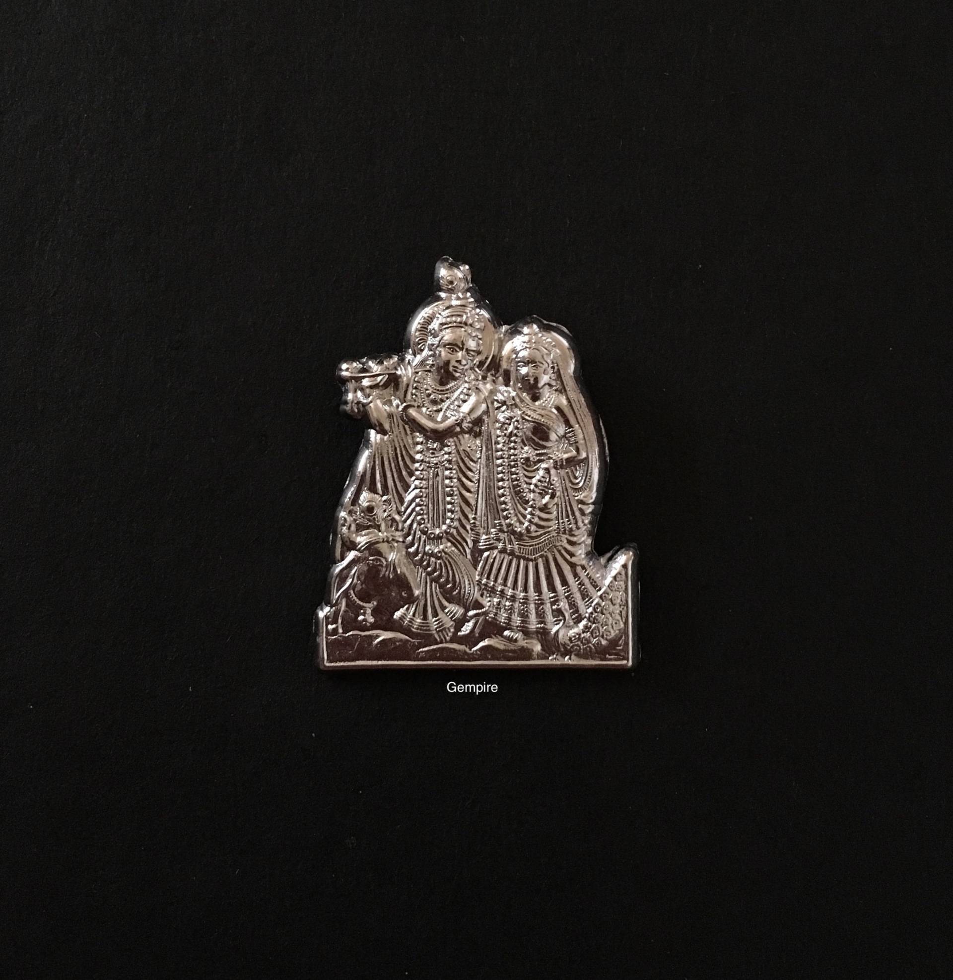 Radha Krishna Anhänger Halskette - 925 Sterling Silber Charm, Lord Halskette, Hindu Gott Indien Religiöser Amulett Radha Krishna Anhänger Halskette - 925 Sterling Silber Charm, Lord Halskette, Hindu Gott Indien Religiöser Amulett von GempireIN