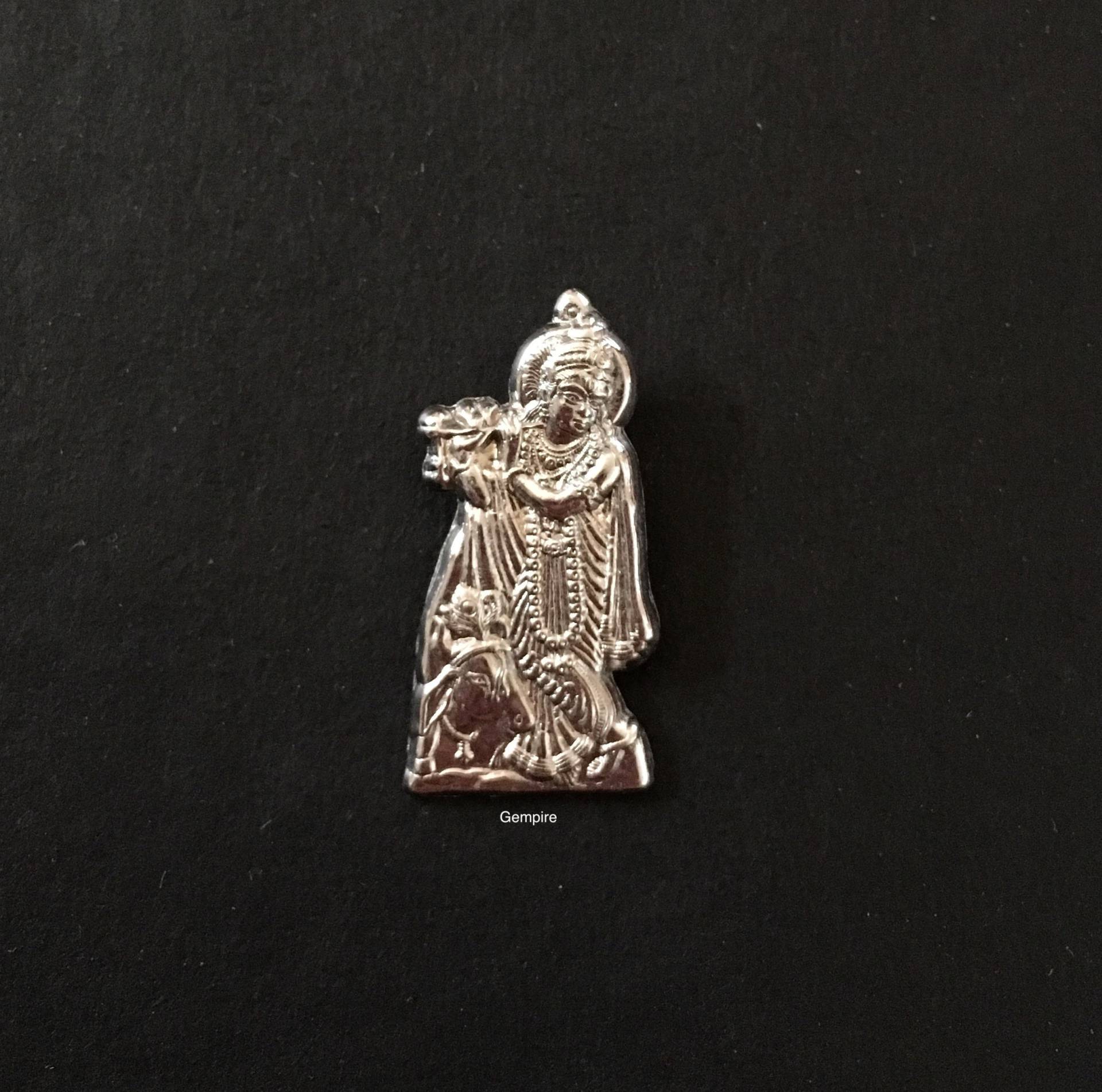 Silber Krishna Anhänger - 925 Sterling Anhänger, Halskette, Hindu Gottheit Indien Gott Kavach Amulett Silber Krishna Anhänger - 925 Sterling Anhänger, Halskette, Hindu Gottheit Indien Gott Kavach Amulett von GempireIN