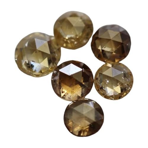 Damen-Diamant im gelben Champagner-Rosenschliff, seltener natürlicher, wunderschöner, locker facettierter Diamant, 1 Stück Diamant im Rosenschliff für Schmuck – PDD547, Name: E) 3,1 mm, H- 1 mm von Gems For Jewels