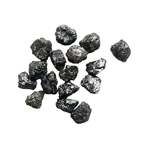 Gems For Jewels 7–8 mm großer schwarzer Diamant für Damen, flacher schwarzer Rohdiamant, schwarzer Rohdiamant, ungeschliffener Diamant, schwarzer loser Diamant(1 St.-10 St. Optionen), 7–8 mm, 1 St. von Gems For Jewels