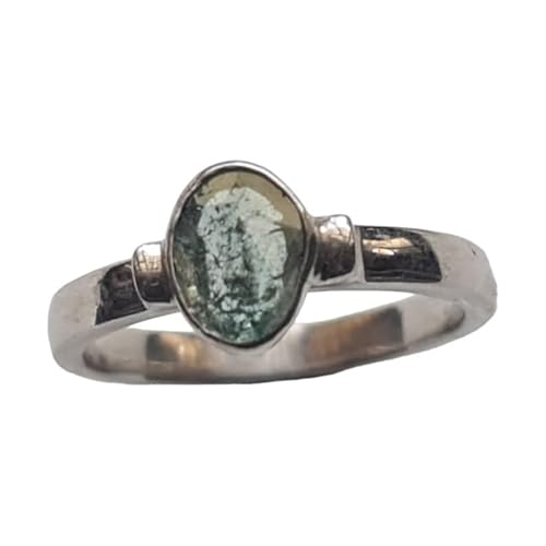 Gems For Jewels Damen-Diamantscheibenring aus 925er Silber, blauer Diamant-Polki-Ring, stapelbarer Ring, Versprechensring, zarter minimalistischer Ring, Verlobungsring – PVD62, Ringgröße: 5 von Gems For Jewels