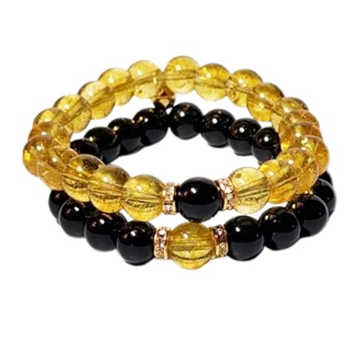 Gems_Hub Citrin & Schwarzer Onyx, 8 mm, runde, glatte Perlen, Liebes- und Freundschafts-Kombi-Armband-Set für Fernbeziehungen – Paarbeziehung, 7,5 Zoll, dehnbares Armband-Set | FIZA_CPL_113_7.5 Gems_Hub Citrin & Schwarzer Onyx, 8 mm, runde, glatte Perlen, Liebes- und Freundschafts-Kombi-Armband-Set für Fernbeziehungen – Paarbeziehung, 7,5 Zoll, dehnbares Armband-Set | FIZA_CPL_113_7.5 von Gems_Hub