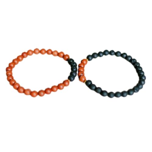 Schwarze Lava und ziegelroter Jaspis, 6 mm, runde, glatte Perlen, Liebes- und Freundschafts-Kombi-Armband-Set für Fernbeziehungen – Paarbeziehung, 7,5 Zoll, dehnbares Armband-Set | FIZA_CPL_036_7.5 Schwarze Lava und ziegelroter Jaspis, 6 mm, runde, glatte Perlen, Liebes- und Freundschafts-Kombi-Armband-Set für Fernbeziehungen – Paarbeziehung, 7,5 Zoll, dehnbares Armband-Set | FIZA_CPL_036_7.5 von Gems_Hub