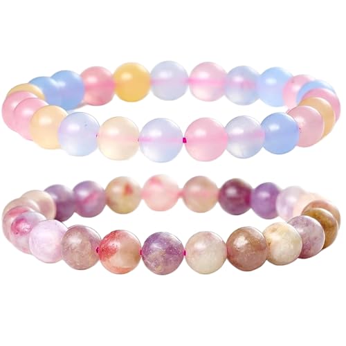 Gems_Hub Morganit und rosa Turmalin, 8 mm, runde, glatte Perlen, Liebes- und Freundschafts-Kombi-Armband-Set für Fernbeziehungen – Paarbeziehung, 6,5 Zoll, dehnbares Armband-Set | FIZA_CPL_223_6.5 Gems_Hub Morganit und rosa Turmalin, 8 mm, runde, glatte Perlen, Liebes- und Freundschafts-Kombi-Armband-Set für Fernbeziehungen – Paarbeziehung, 6,5 Zoll, dehnbares Armband-Set | FIZA_CPL_223_6.5 von Gems_Hub