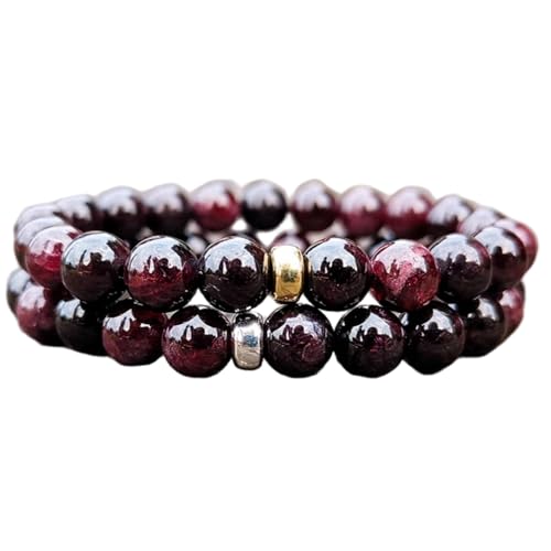 Gems_Hub Roter Granat, 8 mm, runde, glatte Perlen, Liebes- und Freundschafts-Kombi-Armband-Set für Fernbeziehungen – Paarbeziehung, 7,5 Zoll, dehnbares Armband-Set | FIZA_CPL_248_7.5 Gems_Hub Roter Granat, 8 mm, runde, glatte Perlen, Liebes- und Freundschafts-Kombi-Armband-Set für Fernbeziehungen – Paarbeziehung, 7,5 Zoll, dehnbares Armband-Set | FIZA_CPL_248_7.5 von Gems_Hub