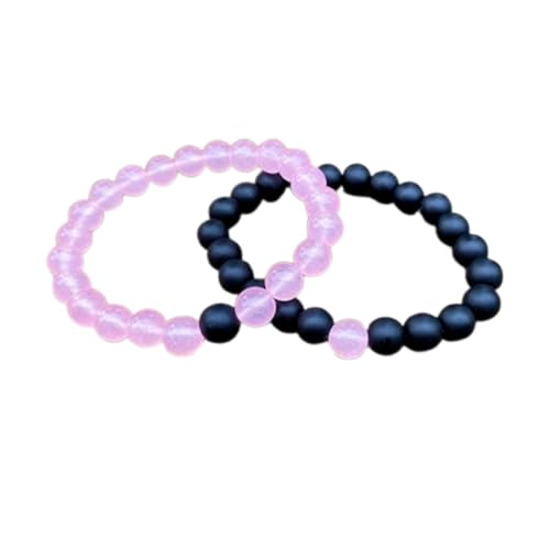 Gems_Hub Schwarzer Achat und Rosenquarz, 8 mm, runde, glatte Perlen, Liebes- und Freundschafts-Kombi-Armband-Set für Fernbeziehungen – Paarbeziehung, 17,8 cm, dehnbares Armband-Set | FIZA_CPL_028_7 Gems_Hub Schwarzer Achat und Rosenquarz, 8 mm, runde, glatte Perlen, Liebes- und Freundschafts-Kombi-Armband-Set für Fernbeziehungen – Paarbeziehung, 17,8 cm, dehnbares Armband-Set | FIZA_CPL_028_7 von Gems_Hub