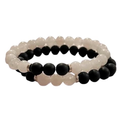 Gems_Hub Schwarzer Onyx & Jade, 8 mm, runde, glatte Perlen, Liebes- und Freundschafts-Kombi-Armband-Set für Fernbeziehungen – Paarbeziehung, 17,8 cm, dehnbares Armband-Set | FIZA_CPL_072_7 Gems_Hub Schwarzer Onyx & Jade, 8 mm, runde, glatte Perlen, Liebes- und Freundschafts-Kombi-Armband-Set für Fernbeziehungen – Paarbeziehung, 17,8 cm, dehnbares Armband-Set | FIZA_CPL_072_7 von Gems_Hub