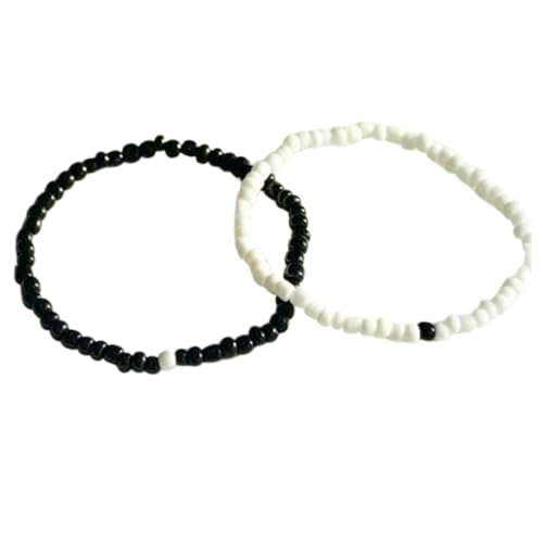 Gems_Hub Schwarzer Onyx und weiße Jade, 4 mm, runde, glatte Perlen, Liebes- und Freundschafts-Kombi-Armband-Set für Fernbeziehungen – Paarbeziehung, 20,3 cm, dehnbares Armband-Set | FIZA_CPL_079_8 Gems_Hub Schwarzer Onyx und weiße Jade, 4 mm, runde, glatte Perlen, Liebes- und Freundschafts-Kombi-Armband-Set für Fernbeziehungen – Paarbeziehung, 20,3 cm, dehnbares Armband-Set | FIZA_CPL_079_8 von Gems_Hub