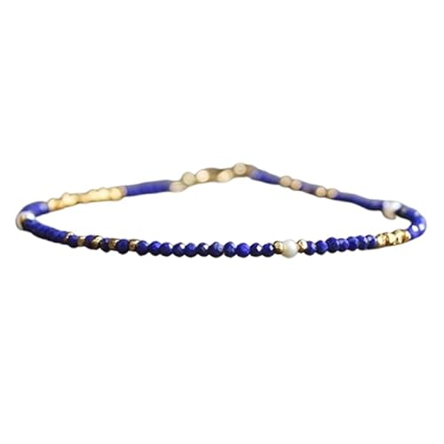 Gems_Hub Vergoldetes Armband mit blauen facettierten Lapislazuli-Perlen, rund, 2 mm, 17,8 cm, verstellbar, für Damen und Herren | FIZA_LINK_04322, 7 inch, Messing Edelstein Messing Edelstein Gems_Hub Vergoldetes Armband mit blauen facettierten Lapislazuli-Perlen, rund, 2 mm, 17,8 cm, verstellbar, für Damen und Herren | FIZA_LINK_04322, 7 inch, Messing Edelstein Messing Edelstein von Gems_Hub