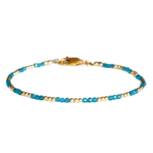 Gems_Hub Vergoldetes Armband mit blauen facettierten Pfauen-Apa-Perlen, rund, 2 mm, 17,8 cm, verstellbar, für Damen und Herren | FIZA_LINK_05270, 7 inch, Messing Edelstein Messing Edelstein Gems_Hub Vergoldetes Armband mit blauen facettierten Pfauen-Apa-Perlen, rund, 2 mm, 17,8 cm, verstellbar, für Damen und Herren | FIZA_LINK_05270, 7 inch, Messing Edelstein Messing Edelstein von Gems_Hub