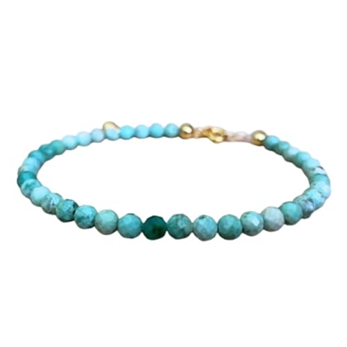 Gems_Hub Vergoldetes Armband mit blauen facettierten Türkisperlen – rund 4 mm – 17,8 cm verstellbar – für Damen und Herren | FIZA_LINK_06551, 7 inch Adjustable, Messing Edelstein Messing Edelstein Gems_Hub Vergoldetes Armband mit blauen facettierten Türkisperlen – rund 4 mm – 17,8 cm verstellbar – für Damen und Herren | FIZA_LINK_06551, 7 inch Adjustable, Messing Edelstein Messing Edelstein von Gems_Hub