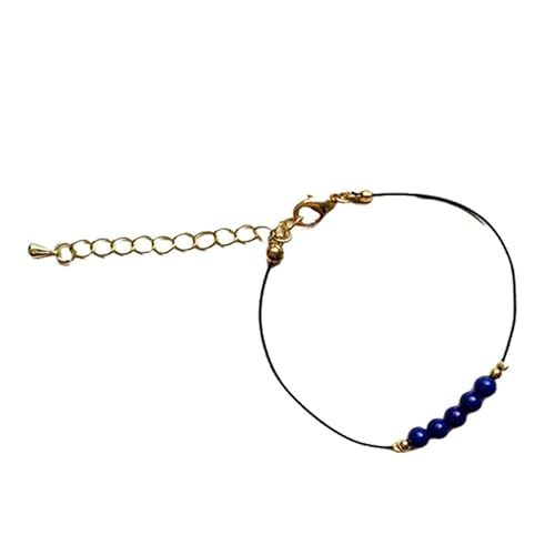 Gems_Hub Vergoldetes Armband mit blauen glatten Lapislazuli-Perlen, rund, 3,5 mm, 17,8 cm, verstellbar, für Damen und Herren | FIZA_LINK_04337, 7 inch Adjustable, Messing Edelstein Messing Edelstein Gems_Hub Vergoldetes Armband mit blauen glatten Lapislazuli-Perlen, rund, 3,5 mm, 17,8 cm, verstellbar, für Damen und Herren | FIZA_LINK_04337, 7 inch Adjustable, Messing Edelstein Messing Edelstein von Gems_Hub