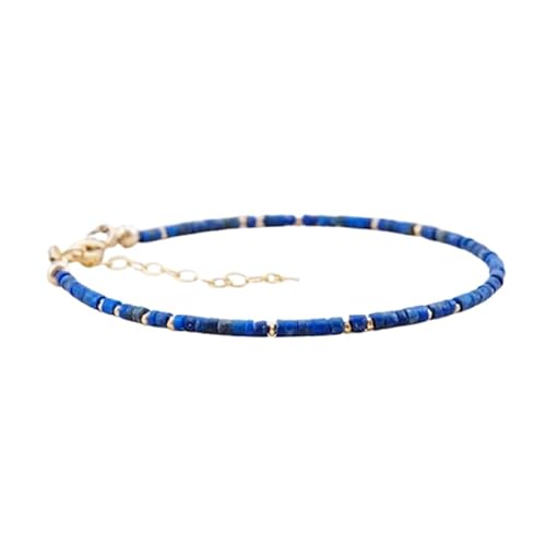 Gems_Hub Vergoldetes Armband mit blauen glatten Lapislazuli-Perlen – Röhre 2 mm – 17,8 cm verstellbar – für Damen und Herren | FIZA_LINK_04426, 7 inch Adjustable, Messing Edelstein Messing Edelstein Gems_Hub Vergoldetes Armband mit blauen glatten Lapislazuli-Perlen – Röhre 2 mm – 17,8 cm verstellbar – für Damen und Herren | FIZA_LINK_04426, 7 inch Adjustable, Messing Edelstein Messing Edelstein von Gems_Hub