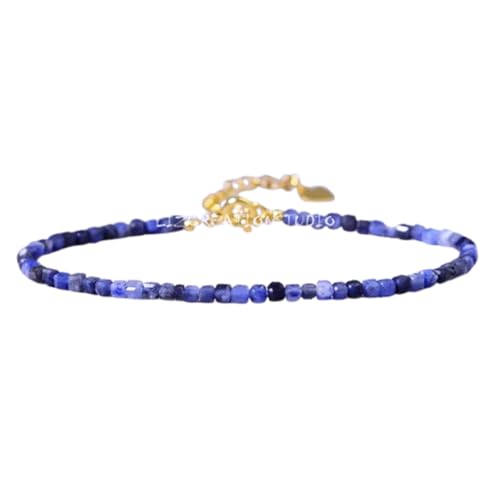 Gems_Hub Vergoldetes Armband mit blauen glatten Sodalith-Perlen, rund, 3 mm, 17,8 cm, verstellbar, für Damen und Herren | FIZA_LINK_06221, 7 inch Adjustable, Messing Edelstein Messing Edelstein Gems_Hub Vergoldetes Armband mit blauen glatten Sodalith-Perlen, rund, 3 mm, 17,8 cm, verstellbar, für Damen und Herren | FIZA_LINK_06221, 7 inch Adjustable, Messing Edelstein Messing Edelstein von Gems_Hub