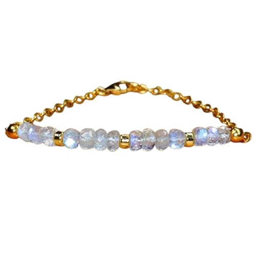 Gems_Hub Vergoldetes Armband mit facettierten Regenbogen-Mondstein-Perlen – Rondelle 3–3,5 mm – 17,8 cm verstellbar – für Damen und Herren | FIZA_LINK_05677, 7 inch, Messing Edelstein Messing Gems_Hub Vergoldetes Armband mit facettierten Regenbogen-Mondstein-Perlen – Rondelle 3–3,5 mm – 17,8 cm verstellbar – für Damen und Herren | FIZA_LINK_05677, 7 inch, Messing Edelstein Messing von Gems_Hub