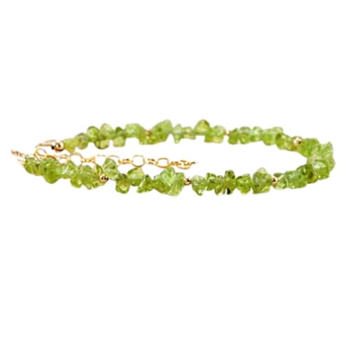 Gems_Hub Vergoldetes Armband mit grünen ungeschliffenen Peridot Perlen – Nugget 2–5 mm – 17,8 cm verstellbar – für Damen und Herren | FIZA_LINK_05279, 7 inch Adjustable, Messing Edelstein Messing Gems_Hub Vergoldetes Armband mit grünen ungeschliffenen Peridot Perlen – Nugget 2–5 mm – 17,8 cm verstellbar – für Damen und Herren | FIZA_LINK_05279, 7 inch Adjustable, Messing Edelstein Messing von Gems_Hub