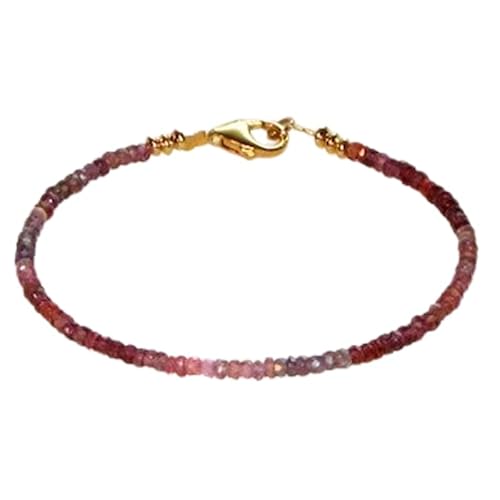 Gems_Hub Vergoldetes Armband mit mehrfarbigen, facettierten Multi-Spinell-Perlen, Rondelle 2–2,5 mm, 17,8 cm, verstellbar, für Damen und Herren | FIZA_LINK_04979, 7 inch, Messing Edelstein Messing Gems_Hub Vergoldetes Armband mit mehrfarbigen, facettierten Multi-Spinell-Perlen, Rondelle 2–2,5 mm, 17,8 cm, verstellbar, für Damen und Herren | FIZA_LINK_04979, 7 inch, Messing Edelstein Messing von Gems_Hub