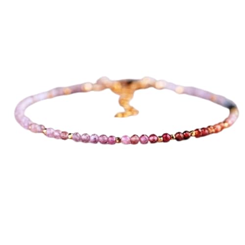 Gems_Hub Vergoldetes Armband mit mehrfarbigen, facettierten Multi-Spinell-Perlen, rund, 2 mm, 17,8 cm, verstellbar, für Damen und Herren | FIZA_LINK_05002, 7 inch Adjustable, Messing Edelstein Messing Gems_Hub Vergoldetes Armband mit mehrfarbigen, facettierten Multi-Spinell-Perlen, rund, 2 mm, 17,8 cm, verstellbar, für Damen und Herren | FIZA_LINK_05002, 7 inch Adjustable, Messing Edelstein Messing von Gems_Hub
