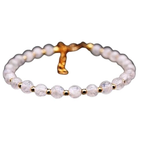 Gems_Hub Vergoldetes Armband mit regenbogenfarbenen glatten Regenbogen-Mondstein-Perlen, rund, 6 mm, 17,8 cm, verstellbar, für Damen und Herren | FIZA_LINK_05746, 7 inch Adjustable, Messing Edelstein Gems_Hub Vergoldetes Armband mit regenbogenfarbenen glatten Regenbogen-Mondstein-Perlen, rund, 6 mm, 17,8 cm, verstellbar, für Damen und Herren | FIZA_LINK_05746, 7 inch Adjustable, Messing Edelstein von Gems_Hub