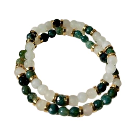 Gems_Hub Weiße Jade und grüner Jaspis, 8 mm, runde, glatte Perlen, Liebes- und Freundschafts-Kombi-Armband-Set für Fernbeziehungen – Paarbeziehung, 6 Zoll, dehnbare Armbänder-Set | FIZA_CPL_314_6 Gems_Hub Weiße Jade und grüner Jaspis, 8 mm, runde, glatte Perlen, Liebes- und Freundschafts-Kombi-Armband-Set für Fernbeziehungen – Paarbeziehung, 6 Zoll, dehnbare Armbänder-Set | FIZA_CPL_314_6 von Gems_Hub