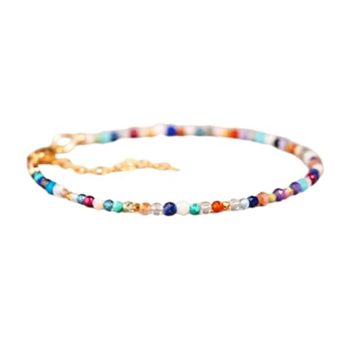 Vergoldetes Armband mit mehrfarbigen, facettierten Edelsteinperlen, rund, 2 mm, 17,8 cm, verstellbar, für Damen und Herren | FIZA_LINK_04889, 7 inch Adjustable, Messing Edelstein Messing Edelstein Vergoldetes Armband mit mehrfarbigen, facettierten Edelsteinperlen, rund, 2 mm, 17,8 cm, verstellbar, für Damen und Herren | FIZA_LINK_04889, 7 inch Adjustable, Messing Edelstein Messing Edelstein von Gems_Hub