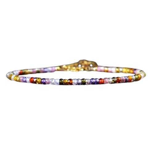 Vergoldetes Armband mit mehrfarbigen, facettierten Edelsteinperlen – Rondelle 2–2,5 mm – 17,8 cm verstellbar – für Damen und Herren | FIZA_LINK_04837, 7 inch, Messing Edelstein Messing Edelstein Vergoldetes Armband mit mehrfarbigen, facettierten Edelsteinperlen – Rondelle 2–2,5 mm – 17,8 cm verstellbar – für Damen und Herren | FIZA_LINK_04837, 7 inch, Messing Edelstein Messing Edelstein von Gems_Hub