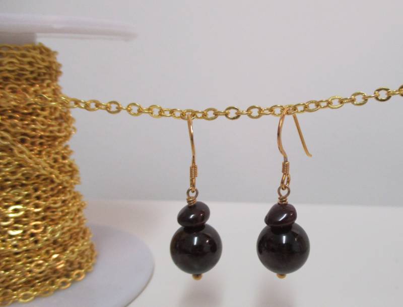 Granat Und Gold Beschichtet Sterling Silber Ohrringe Granat Und Gold Beschichtet Sterling Silber Ohrringe von GemsByMaz
