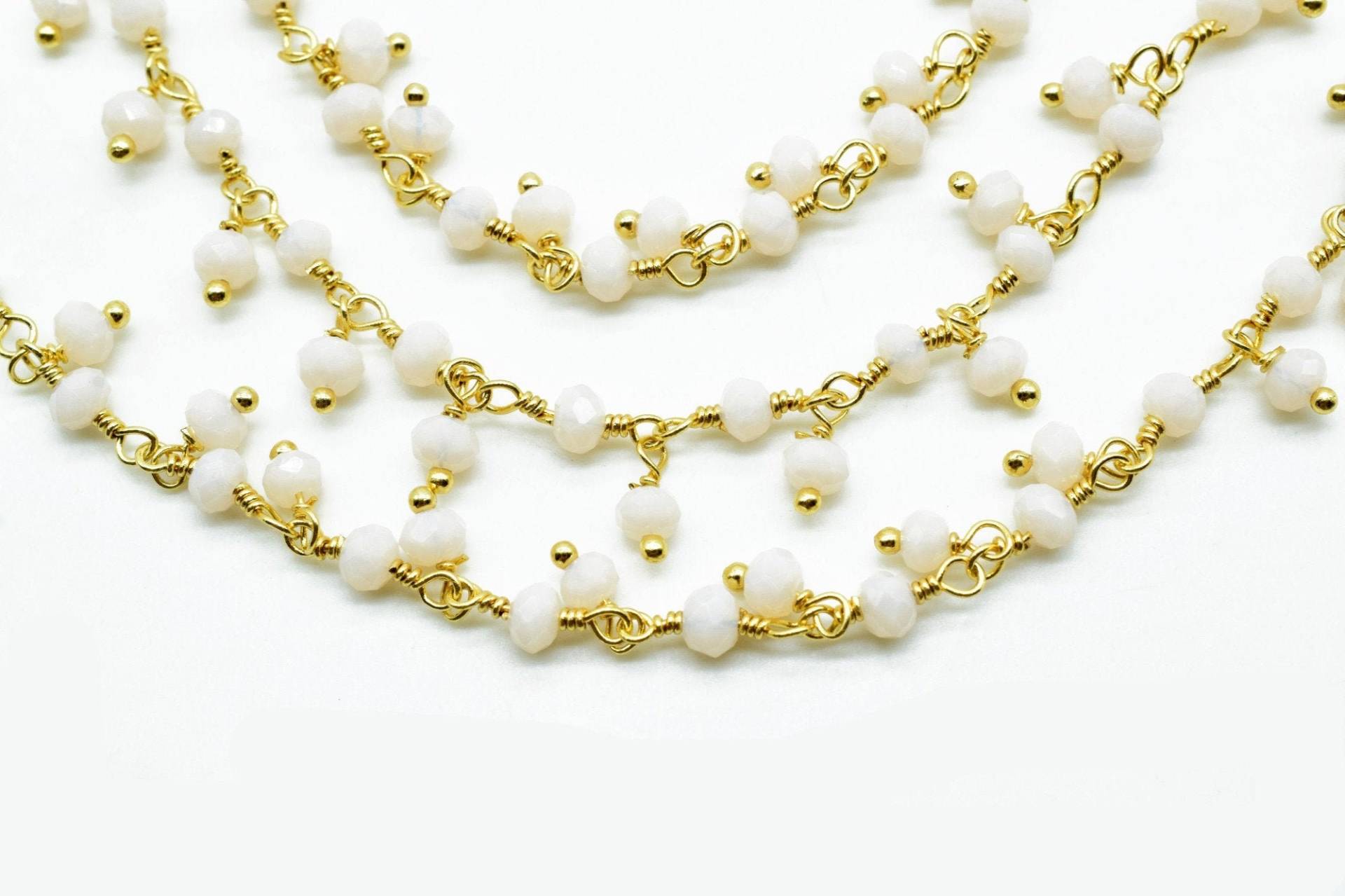 Chalcedon Cluster Perlen Kette, Perlenkette, Baumseider Dicke Gold Draht Gewickelt Handgemachte Ketten von GemsCreationINC