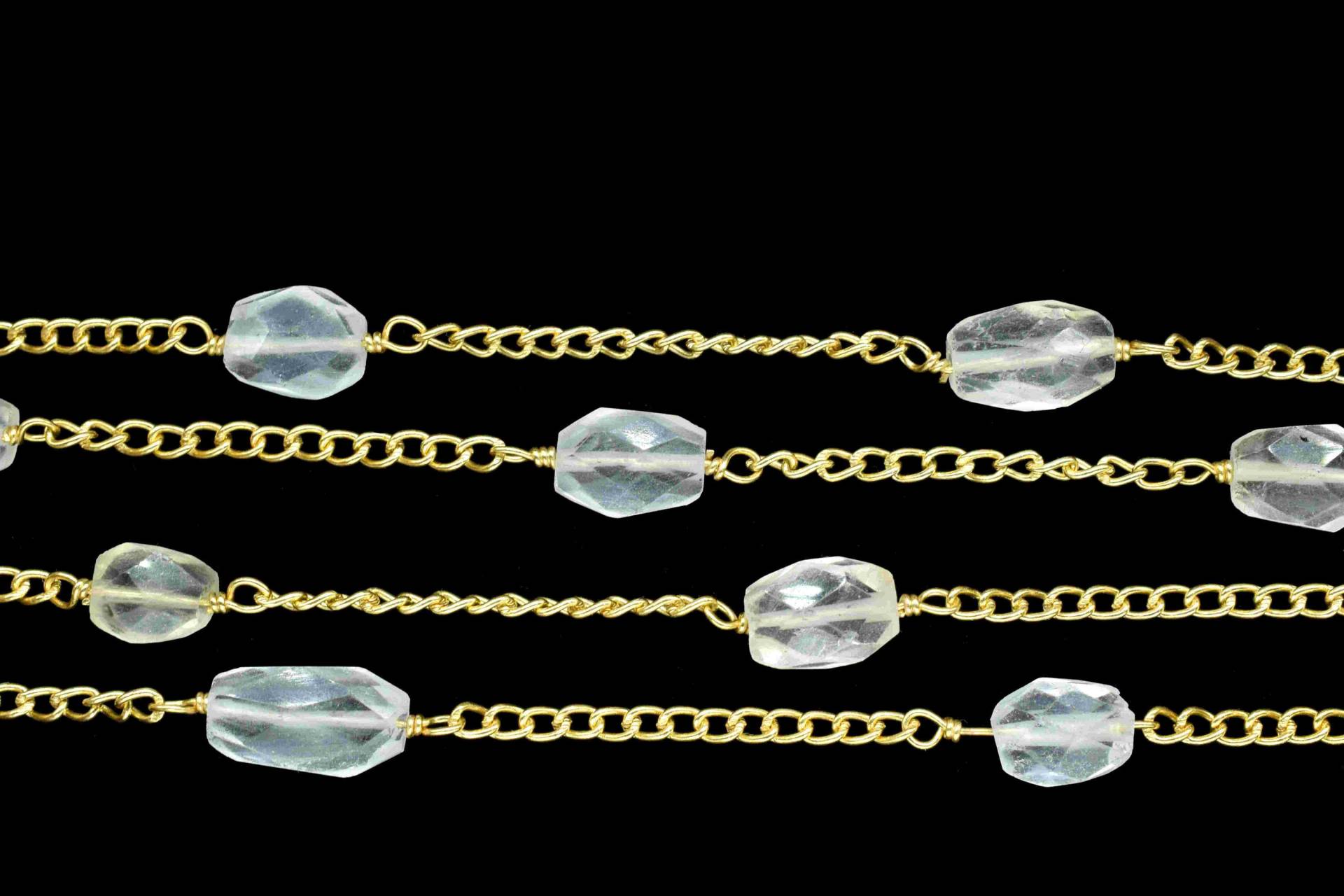 Kristall Ovale Form Rosenkranzkette, Klare Perlenkette, Schmuckherstellungskette, Kristallkette Rosenkranz, Briolettes Oval von GemsCreationINC