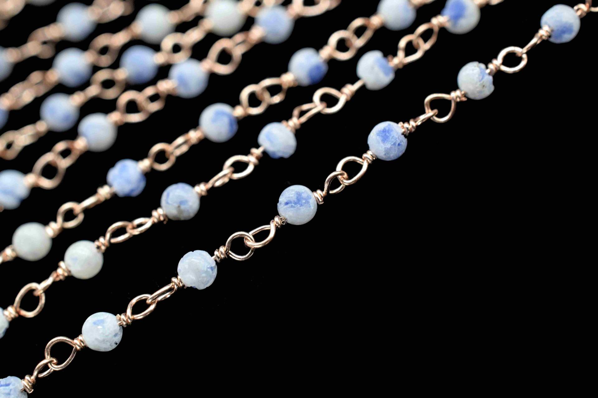 Natürlicher Blauer Opal Rosenkranz, Wire Wrapped Rosenkranz Kette, Schmuckherstellung Zubehör, 2, 5mm Glatte Perlen Rosenkranz, Opal Kette von GemsCreationINC
