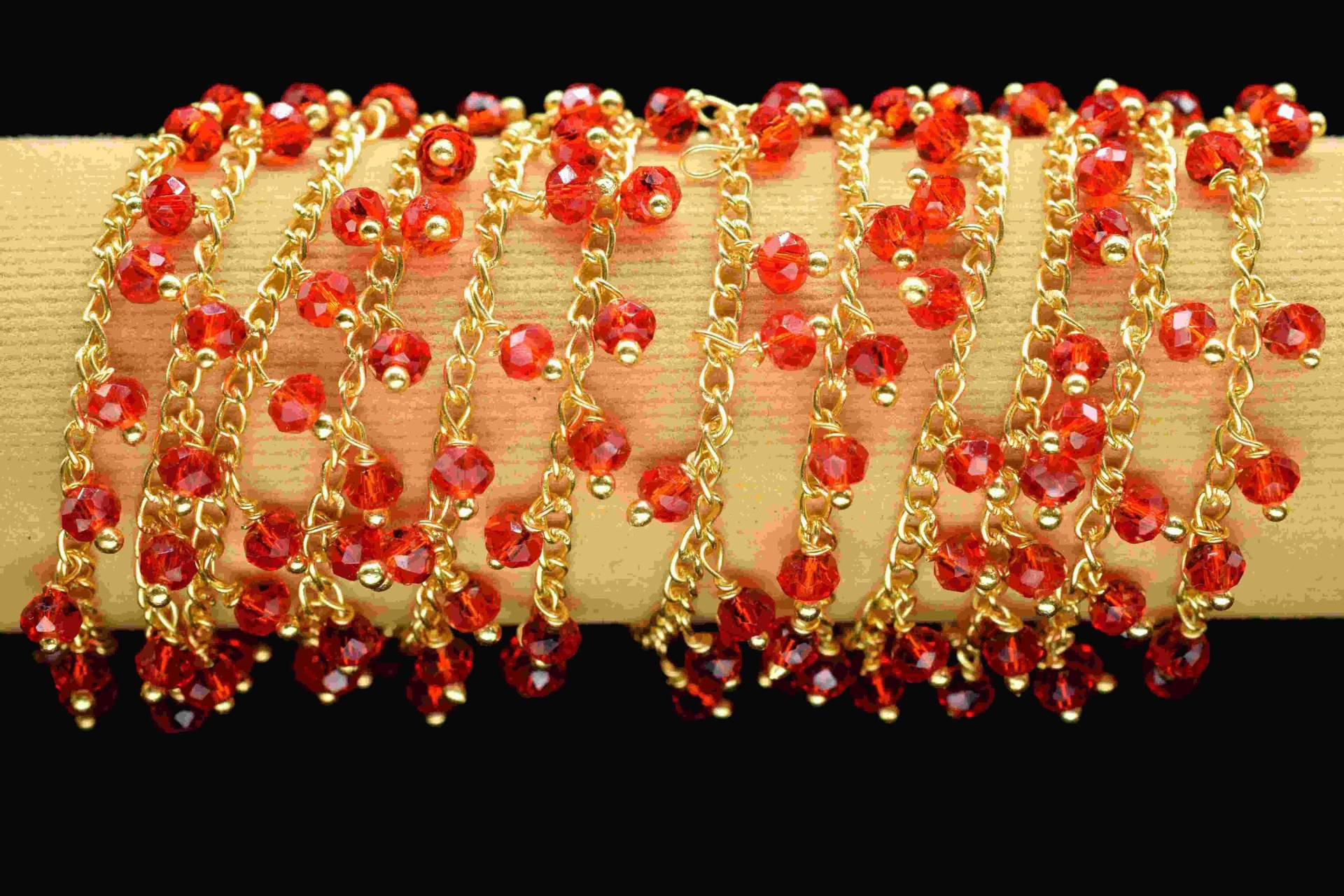 Rubinquarz Baumelnde Kette, Roter Rubin Cluster Rosenkranz, Draht Gewickelte Perlenkette, Kette Zu Fuß, Finden Von Perlen, Unqiue von GemsCreationINC