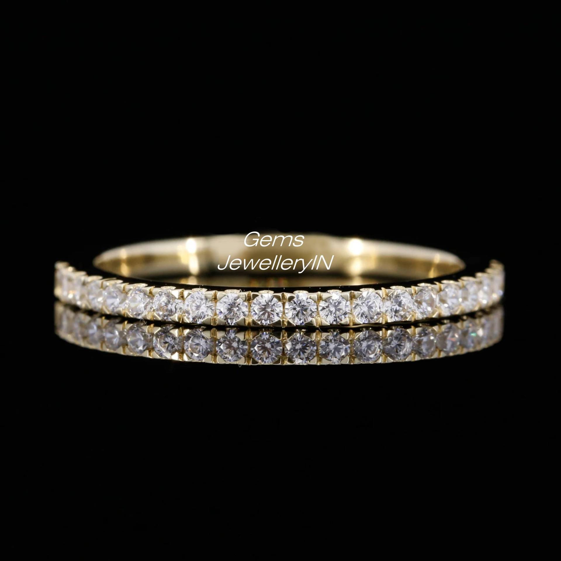 Natürliches Diamant-Verlobungsband, Ehering, Diamant-stacking-Band, Jubiläumsband, Paar-Versprechensband, Alltags-Diamantband von GemsJewelleryIN