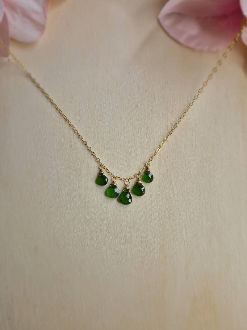 14K Gold-Filled Chromdiopsid-Halskette von GemsJewelsbyAnni
