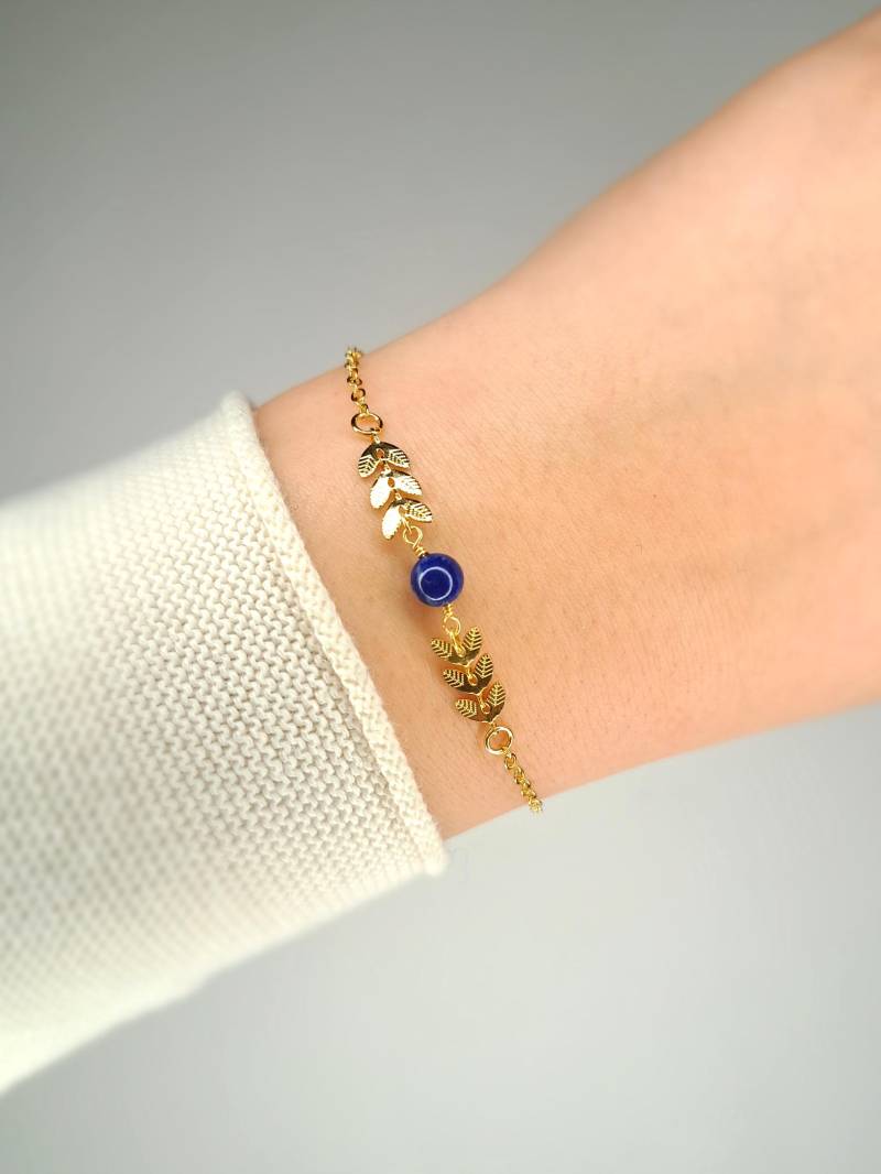 Filigranes, Vergoldetes Lapislazuli-Armband von GemsJewelsbyAnni