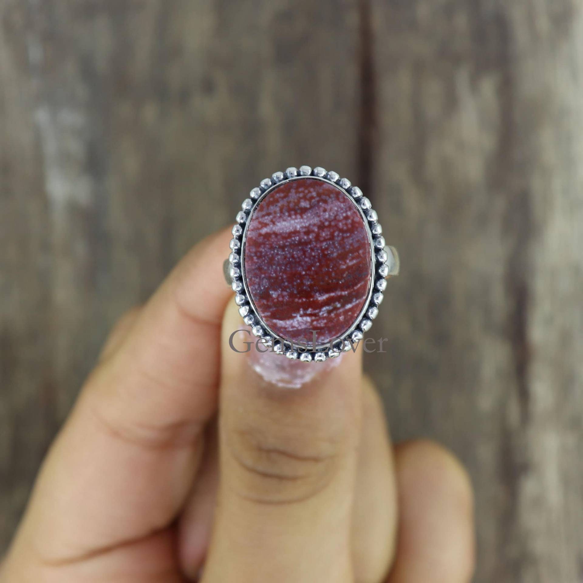 Natürlicher Roter Jaspis Ring, 925 Sterling Silber Heilstein Boho Statement Jeden Tag Frauen Geschenk Für Sie von GemsLoverArt